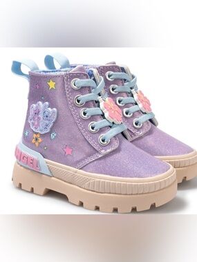 BRAND NEW Disney Stitch Kids  Purple Glitter High-Top Sneakers Size 10